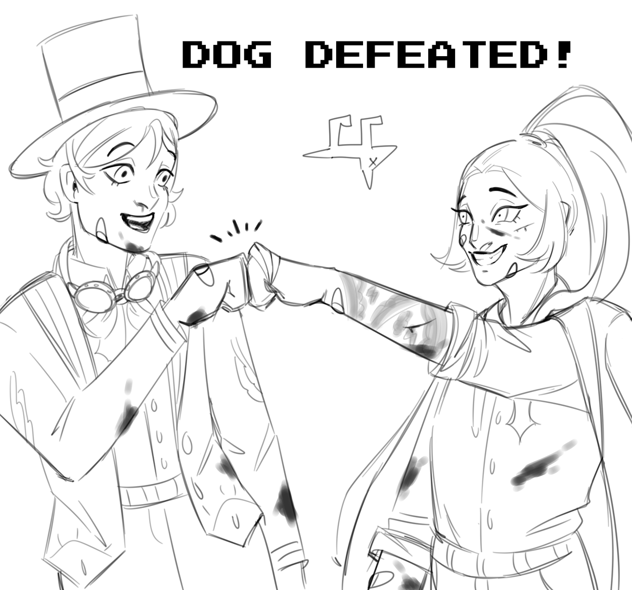 a commission to draw my friend's ocs yippee